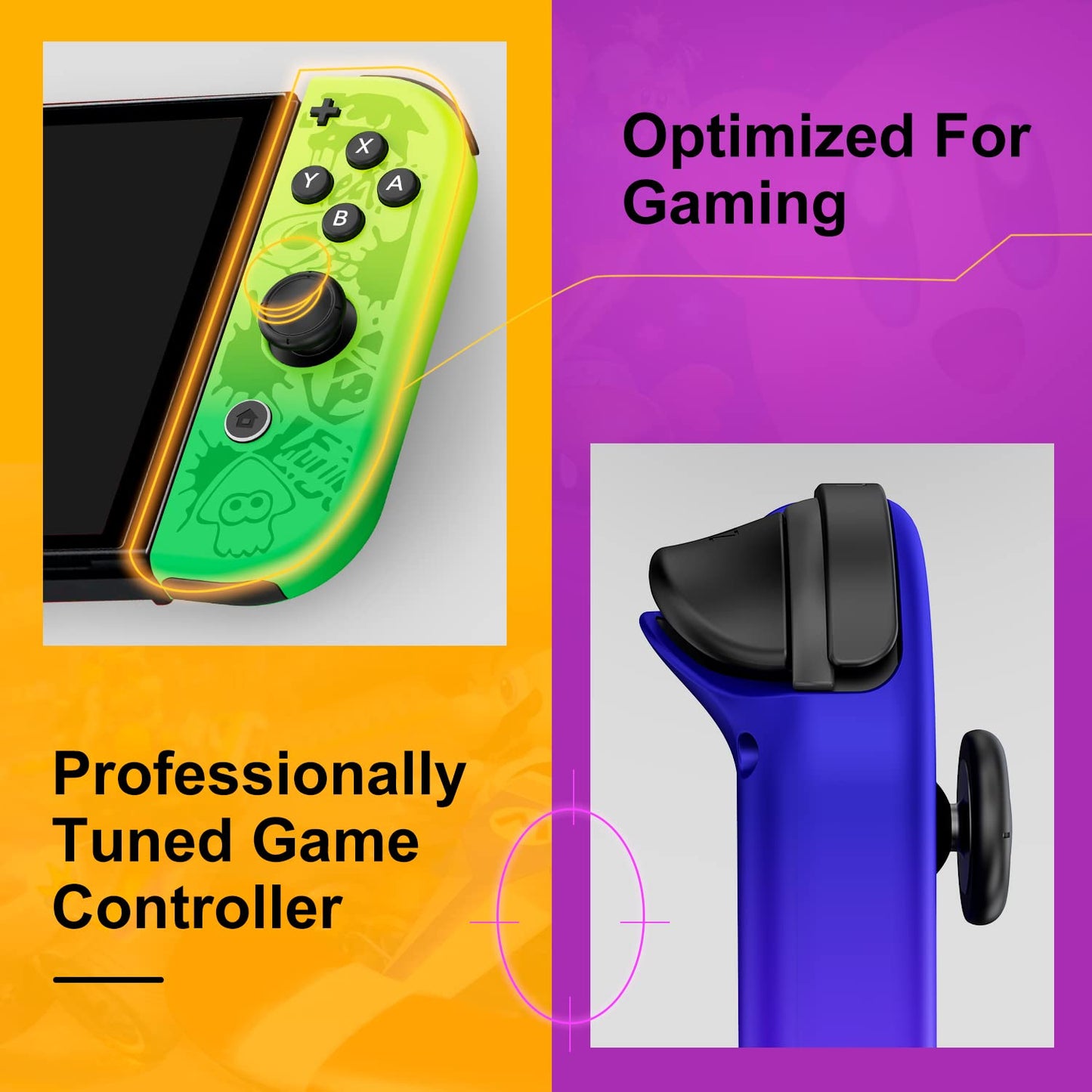 Game Controller (L/R) for Nintendo Switch Controller- Splatoon 3 Special Edition Wireless Game Joypad