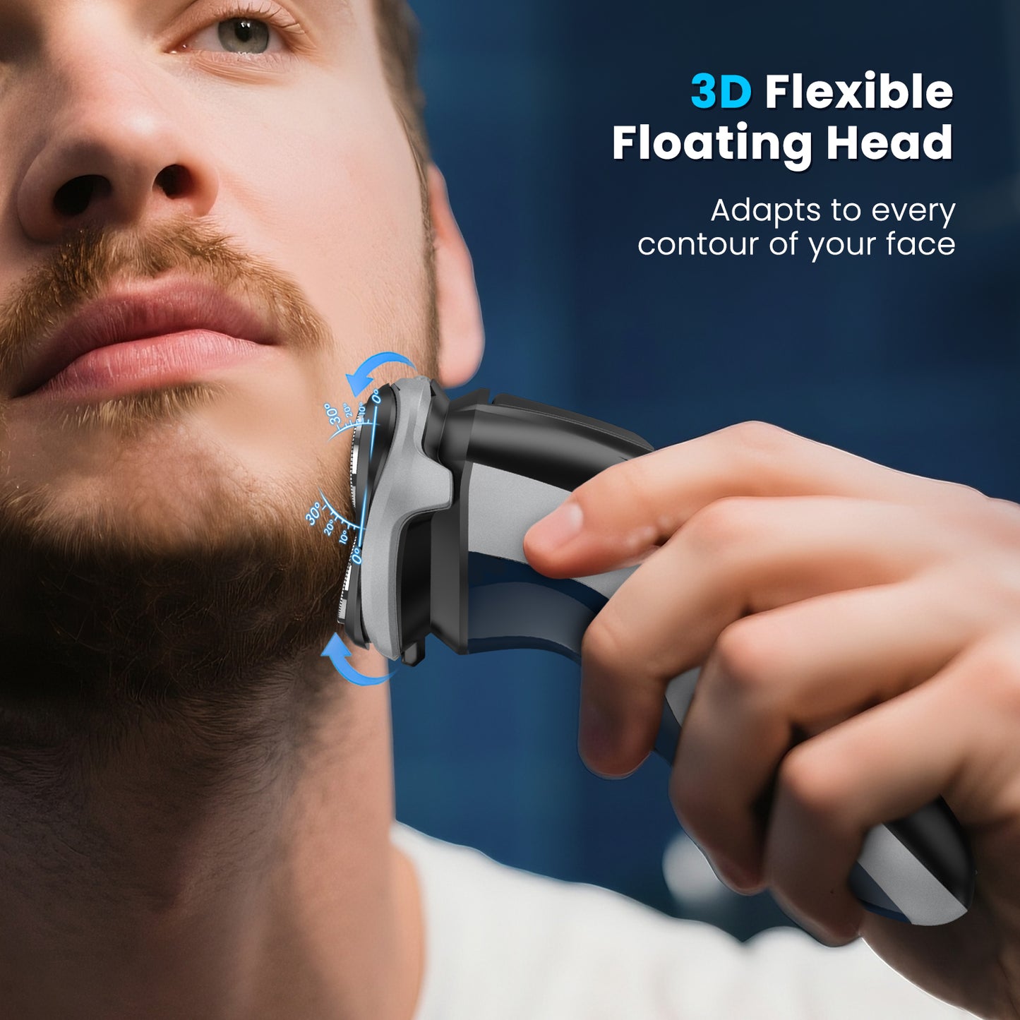 SweetLF Electric Shaver for Men, Cordless Rechargeable Electric Razor with Beard Trimmer, IPX7 Waterproof, Gifts for Men, Blue