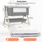 Yadala Baby Bassinet, 3 in 1 Bedside Sleeper with Storage Basket, Easy to Fold Bedside Crib, Gray