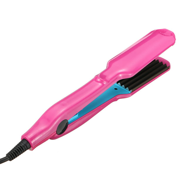 Professional Hair Crimper Curler Wand Dry&Wet Use Ceramic Curling Iron with 5-Speed Temperature Control,Rose Red