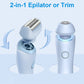 Electric Razor for Women, LAVERNER 2 In 1 Glide Pro 3.0 Painless Shaver Bikini Legs Underarm Public Hairs, Rechargeable Epilator Cordless Wet Dry Use, Blue