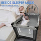Portable Playard in Black, Lightweight, Packable and Easy Setup Baby Playard bassinet, Breathable Mesh Sides and Soft Fabric - Comes with a Removable Padded Mat