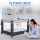 Portable Playard in Black, Lightweight, Packable and Easy Setup Baby Playard bassinet, Breathable Mesh Sides and Soft Fabric - Comes with a Removable Padded Mat