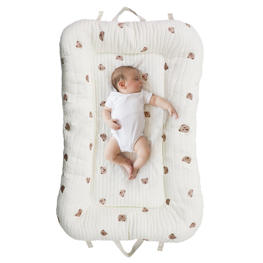Baby Lounger, Baby Nest for Newborn, Breathable & Soft Snuggle Me Lounger Co Sleeping Bed for baby 0-12 Months, Portable Infant Lounger Baby Floor Seat for Home and Travel