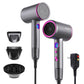 Hair Dryer,Kauoo Professional Ionic Blow Dryer Constant Temperature Hair Care,Fast Drying Low Noise Hairdryer with 3 Magnetic Attachments for Home,Travel and Salon,Grey