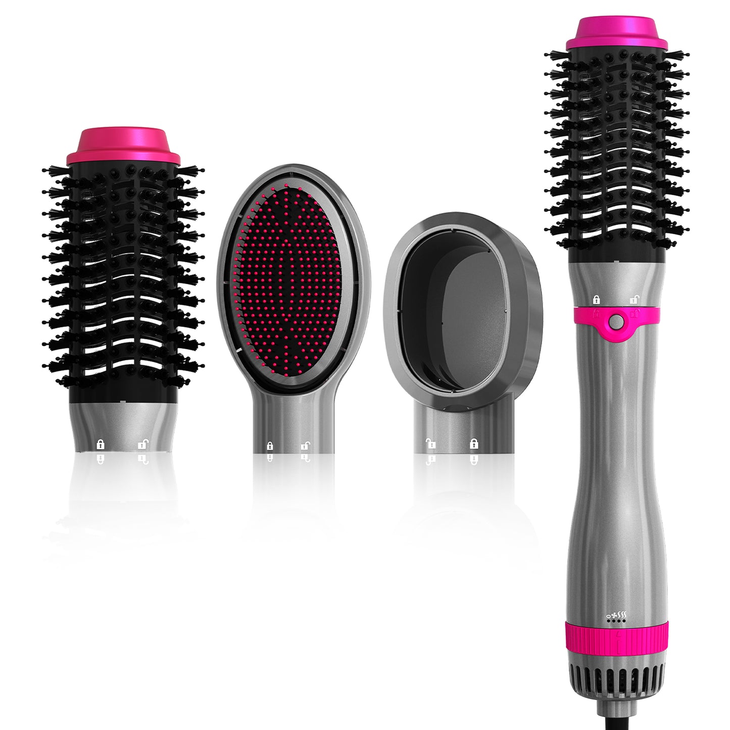 Kauoo Hair Dryer Brush,3 in 1 blow dryer brush Detachable Styler , One-Step Hot Air Brush for Straightening Curling Drying Combing Styling