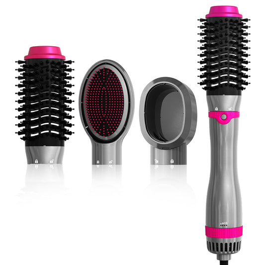 Kauoo Hair Dryer Brush,3 in 1 blow dryer brush Detachable Styler , One-Step Hot Air Brush for Straightening Curling Drying Combing Styling