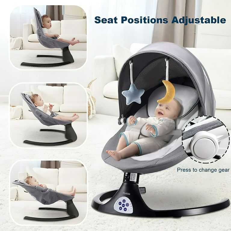 Baby Swing for Infants, Portable Swing with 5 Speed, Remote Control Rocker Adjustable Seat for Newborn & up