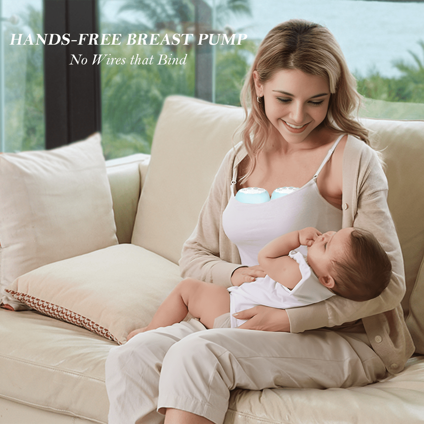 Yadala Breast Pump, Hands Free Breast Pump Portable Electric Breast Pump with 4 Modes & 12 Levels, 2 Pack (Blue)