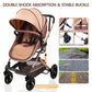 Yadala Stroller, Foldable Baby Stroller 3 in 1 Convertible Bassinet Stroller for Newborn Toddler with Adjustable Backrest & Awning