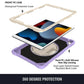 ROWFRO iPad 7th 8th 9th 10.2 Case Shield Screen Protector and Pencil Holder with Stand Hand Strap Purple