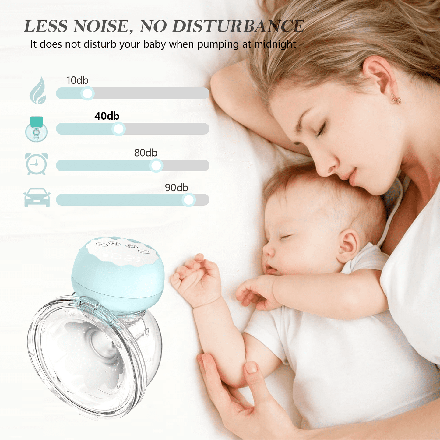 Yadala Breast Pump, Hands Free Breast Pump Portable Electric Breast Pump with 4 Modes & 12 Levels, 2 Pack (Blue)