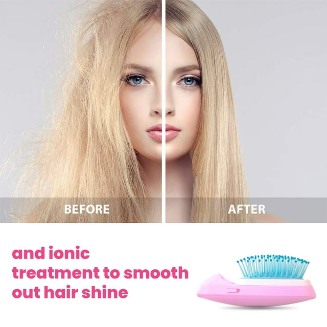 Portable Electric Ionic Hairbrush Mini Ion Hair Brush Comb Massage Hair Styling Tools