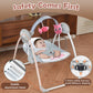 Yadala Baby Swing, Foldable Baby Swing for Infants with Adaptable Speeds, Music, 0-9 Months, Gray