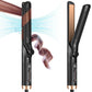 Flat Iron Hair Straightener and Curler 2 in 1，Jungle Wave 360° Airflow Styler Curling Iron, Ionic Hair Styling Tool with Vented Cool Air, 5 Adjustable Temps, Black