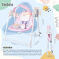 Yadala Baby Swing, Foldable Baby Swing for Infants with 5 Adaptable Speed, 12 Music, 3 Timer Setting, 0-12 Months, Pink
