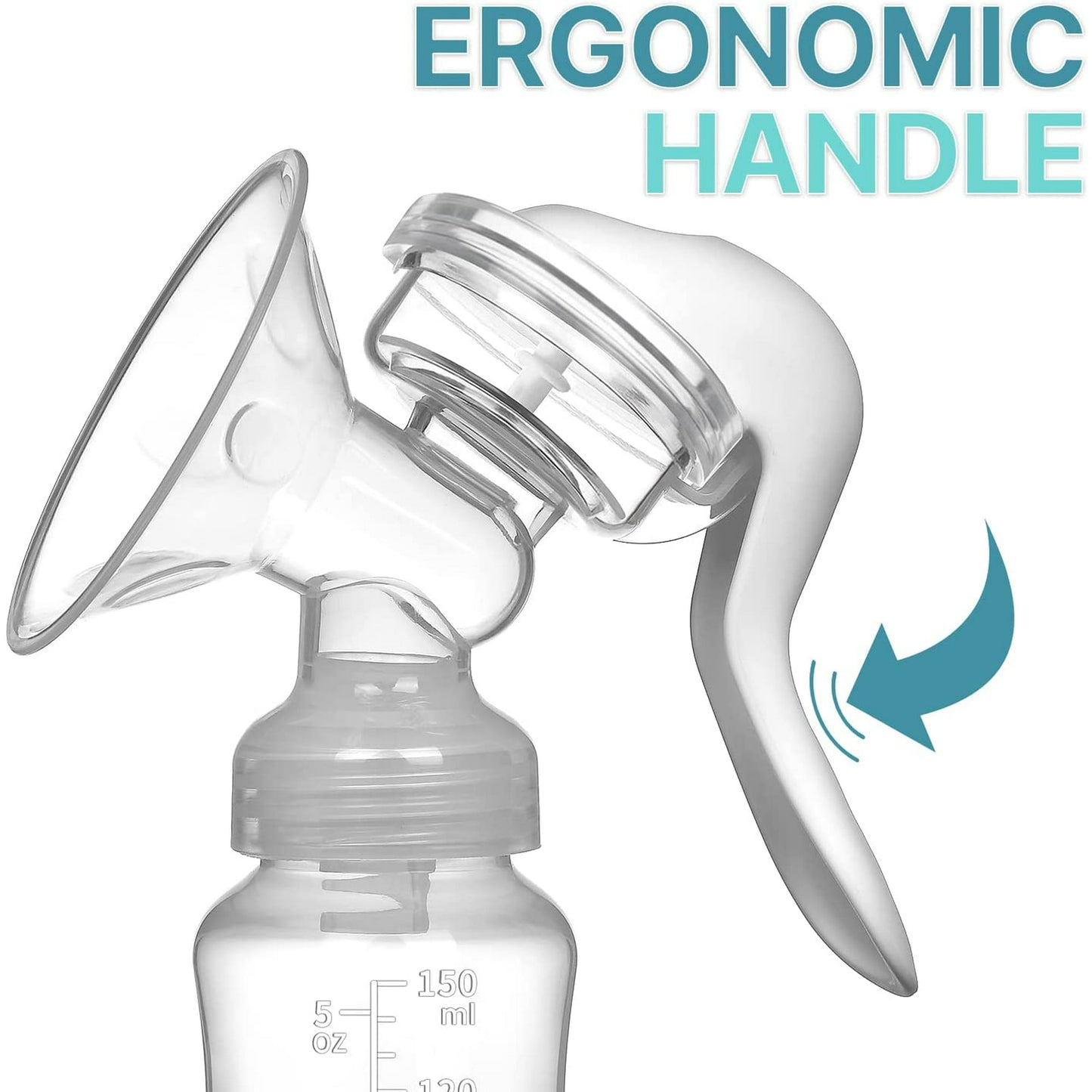 Yadala Manual Breast Pump, Portable Manual Postpartum Breast Pump Breastfeeding, Baby Feeding Pumps & Accessories, White