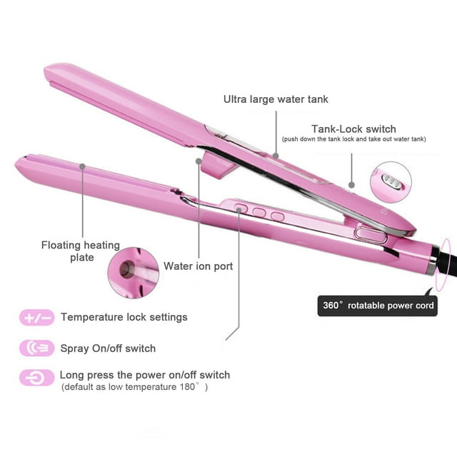 SweetLF Double Layer Ceramic Hair Straightener Ion Type, Suitable for All Hair Types Pink