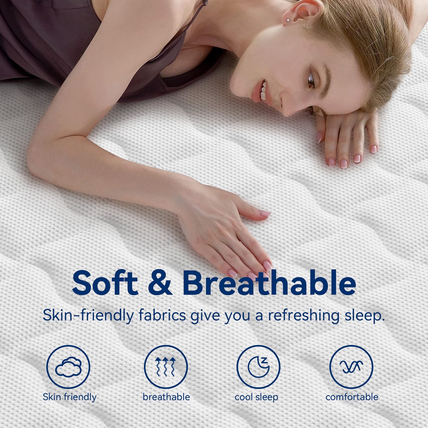 Queen Mattress，VIPLIVE 10 Inch Hybrid Memory Foam Mattress in a Box, Queen Size