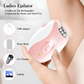 Epilator for Women, Facial Hair Mini Epilator for Body, Portable Hair Removal, Smooth Glide Epilator with LED for Face Legs Bikini-White/Pink