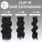 Clip in human Hair Extensions 20 Inch 4Pcs Natural Black Long Wavy Thick Hairpieces Weft Natural Hair Extensions for Women
