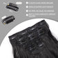 Clip in human Hair Extensions 20 Inch 4Pcs Natural Black Long Wavy Thick Hairpieces Weft Natural Hair Extensions for Women