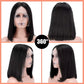 Bob Wig, Natural Black, Glueless, 100% Unprocessed Virgin Human Hair, Medium Size, 12Inches