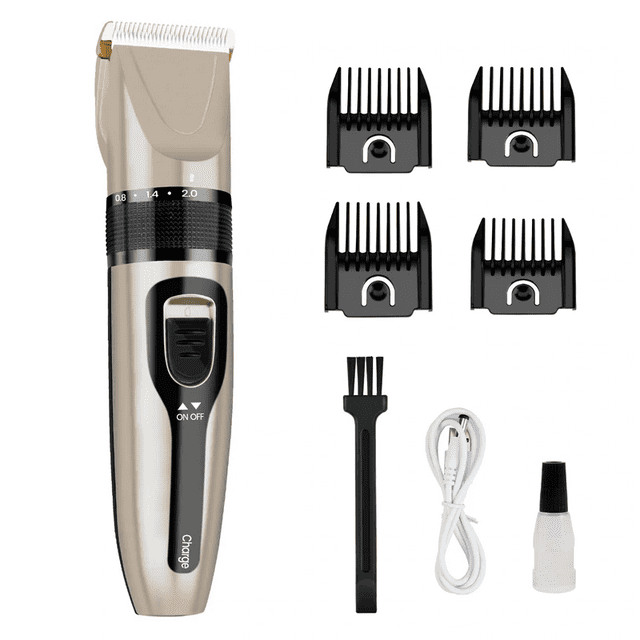 Phisco Men's Body Hair Trimmer,IPX7 Waterproof USB Rechargeable Cordless Hair Trimmer Set for Home Travel Gold