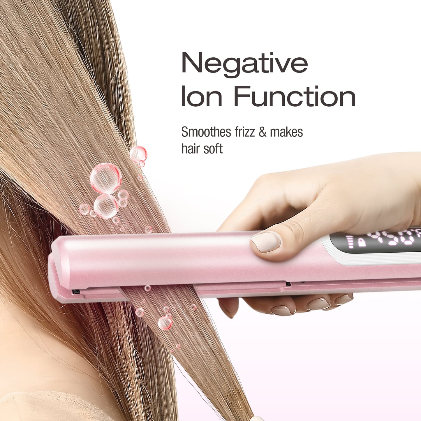 Jungle Wave Flat iron, 2 in 1 Hair Straightener & Curling Iron Styling Tool, Fast Heat Titanium Flat Iron, Pink