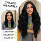 Clip in human Hair Extensions 20 Inch 4Pcs Natural Black Long Wavy Thick Hairpieces Weft Natural Hair Extensions for Women