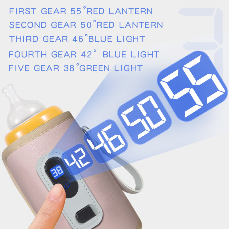 Portable Bottle Warmer, Yadala Intelligent Bottle Warmer, 3-Speed Temperature Regulation, Gray
