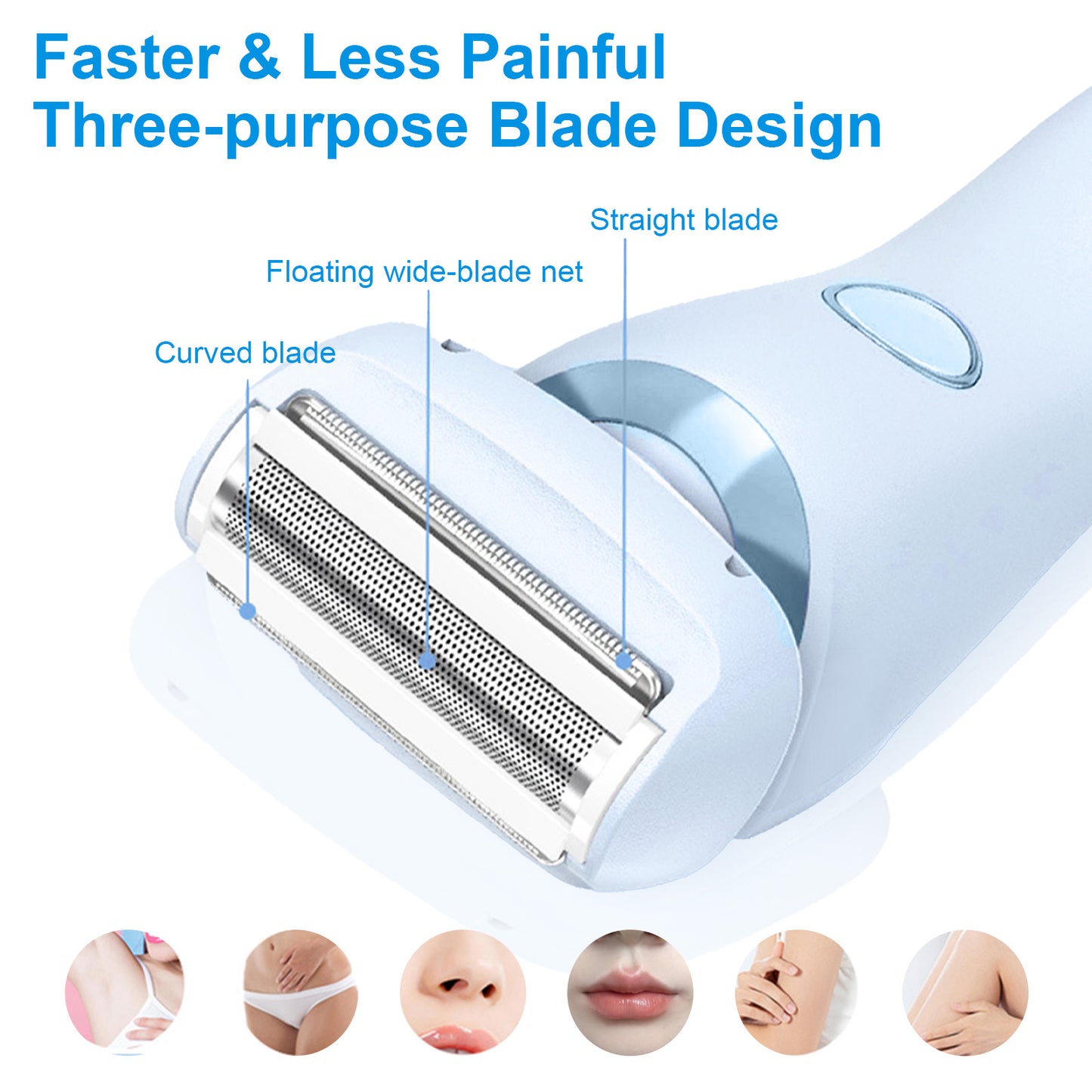 Epilator for Women, Laverner Smooth Glide Epilator for Women, Hair Removal for Face Legs Bikini Arms