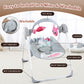 Yadala Baby Swing, Foldable Baby Swing for Infants with Adaptable Speeds, Music, 0-9 Months, Gray