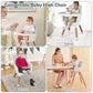 Yadala High Chair, 3-in-1 Convertible Wooden High Chair with Adjustable Legs & Removable Tray, Gray