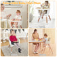 Yadala High Chair, 3-in-1 Convertible Wooden High Chair with Adjustable Legs & Removable Tray, Beige