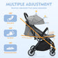 Baby Stroller, 2 in 1 Convertible Baby Stroller Folding Infant Newborn Reversible Bassinet Pram, Black