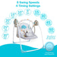 Yadala Baby Swing, Foldable Baby Swing for Infants with Adaptable Speeds, Music, 0-9 Months, Khaki