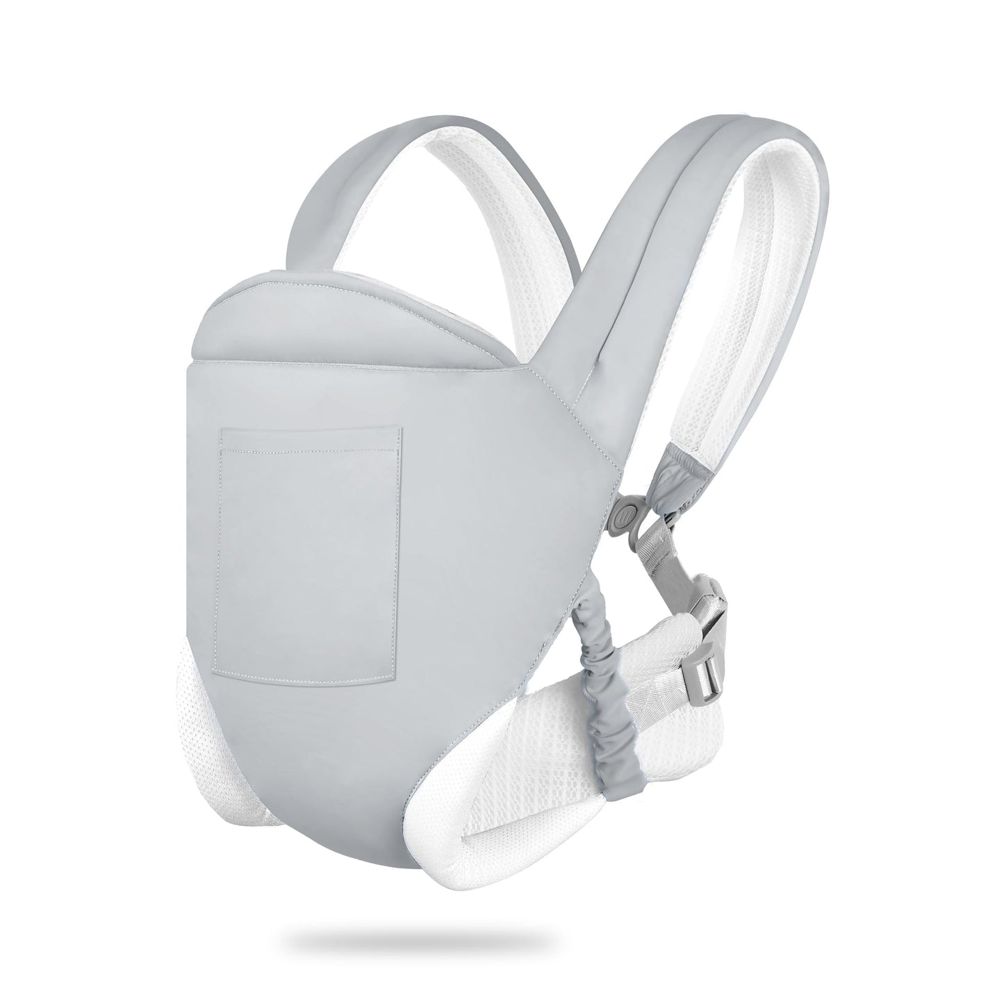Yadala Baby Carrier, 4-in-1 Front and Back Toddler Carrier with Adjustable Hook, Soft Fabric and Breathable Mesh (7-44 lbs)-Light Grey