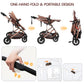 Yadala Stroller, Foldable Baby Stroller 3 in 1 Convertible Bassinet Stroller for Newborn Toddler with Adjustable Backrest & Awning