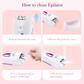 Epilator for Women, Facial Hair Mini Epilator for Body, Portable Hair Removal, Smooth Glide Epilator with LED for Face Legs Bikini-White/Pink