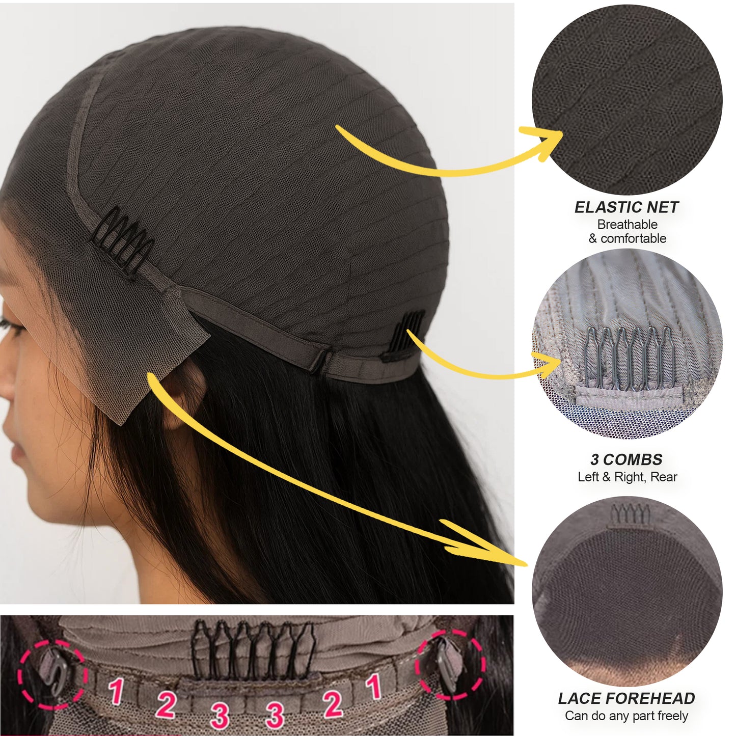 Human Hair 32 Inch 13x6 Lace Front Wigs 200 Density Straight HD Lace Front Wigs Pre Plucked Straight Glueless Human Hair 13x6 HD Frontal Wigs for Women