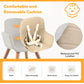 Yadala High Chair, 3-in-1 Convertible Wooden High Chair with Adjustable Legs & Removable Tray, Beige