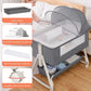 Yadala Baby Bassinet, 3 in 1 Bedside Sleeper with Storage Basket, Easy to Fold Bedside Crib, Gray