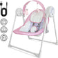 Yadala Baby Swing, Foldable Baby Swing for Infants with 5 Adaptable Speed, 12 Music, 3 Timer Setting, 0-12 Months, Pink