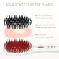 Jungle Wave Hair Straightener Brush, 2-in-1 Ceramic Ionic Straightening Brush, 15s Fast Heating, White
