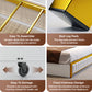 VIPLIVE Full Bed Frame with Double Layer Faux Leather Upholstered Headboard and 2 Storage Drawers