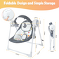 Baby Swing for Infants, 5 Speed Electric Baby Swing, Baby Rocker Adjustable Seat for Newborn & up, Gray