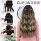20 Inch Clip in human Hair Extensions 4Pcs Light Brown Blonde Mix Wavy Curly Hairpieces for Women Thick & Natural-Looking