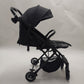 Baby Stroller,Yadala Compact Travel Stroller, One-Hand Folding Toddler Stroller with Adjustable Backrest, Cup Holder, Storage Basket and Canopy,Black