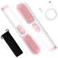 Cordless Hair Straightener Brush, Jungle Wave Portable Ionic Hot Straightening Comb for Travel, Pink